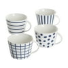 Gap Home New Blue 17-Ounce Blue & White Assorted Fine Ceramic Mug Set, Set of 4