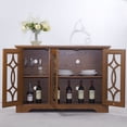 thumbnail image 4 of S-HOME MDF Sideboard with Clear Tempered Glass Doors and Adjustable Storage Shelves for Home Decor, Dark Oak, 4 of 13