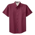 thumbnail image 5 of Mens Short Sleeve Easy Care Cotton/Polyester Shirt Burgundy/ Light Stone 6X-Large, 5 of 6