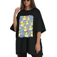thumbnail image 4 of Plus Size Shirt for Women Black Tops for Women Short Sleeves Shirt for Women Cute Ducks T Shirt Crewneck Shirt for Women XL, 4 of 5