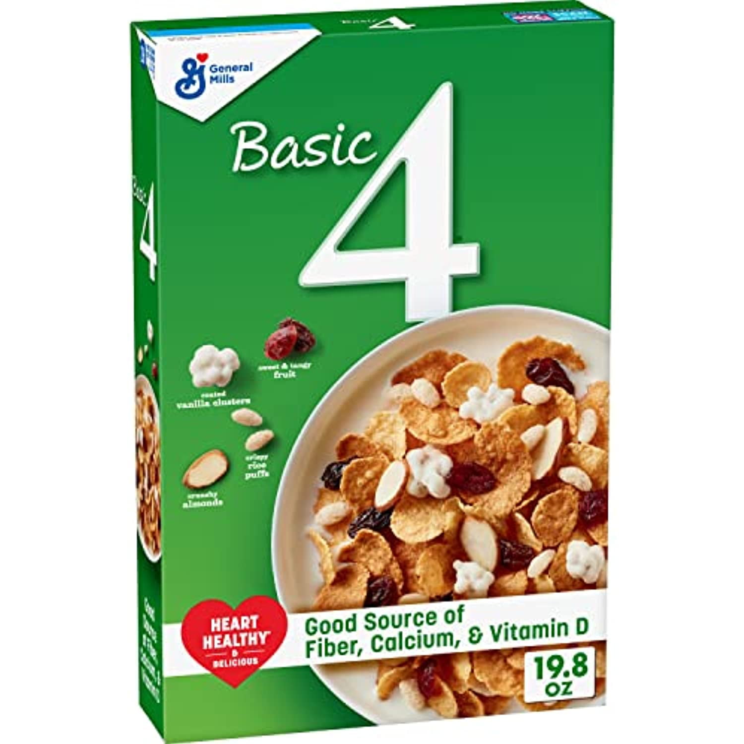 Basic 4 Breakfast Cereal, Multigrain, Good Source Of Fiber, Family Size, 19.8 Oz (Pack Of 6