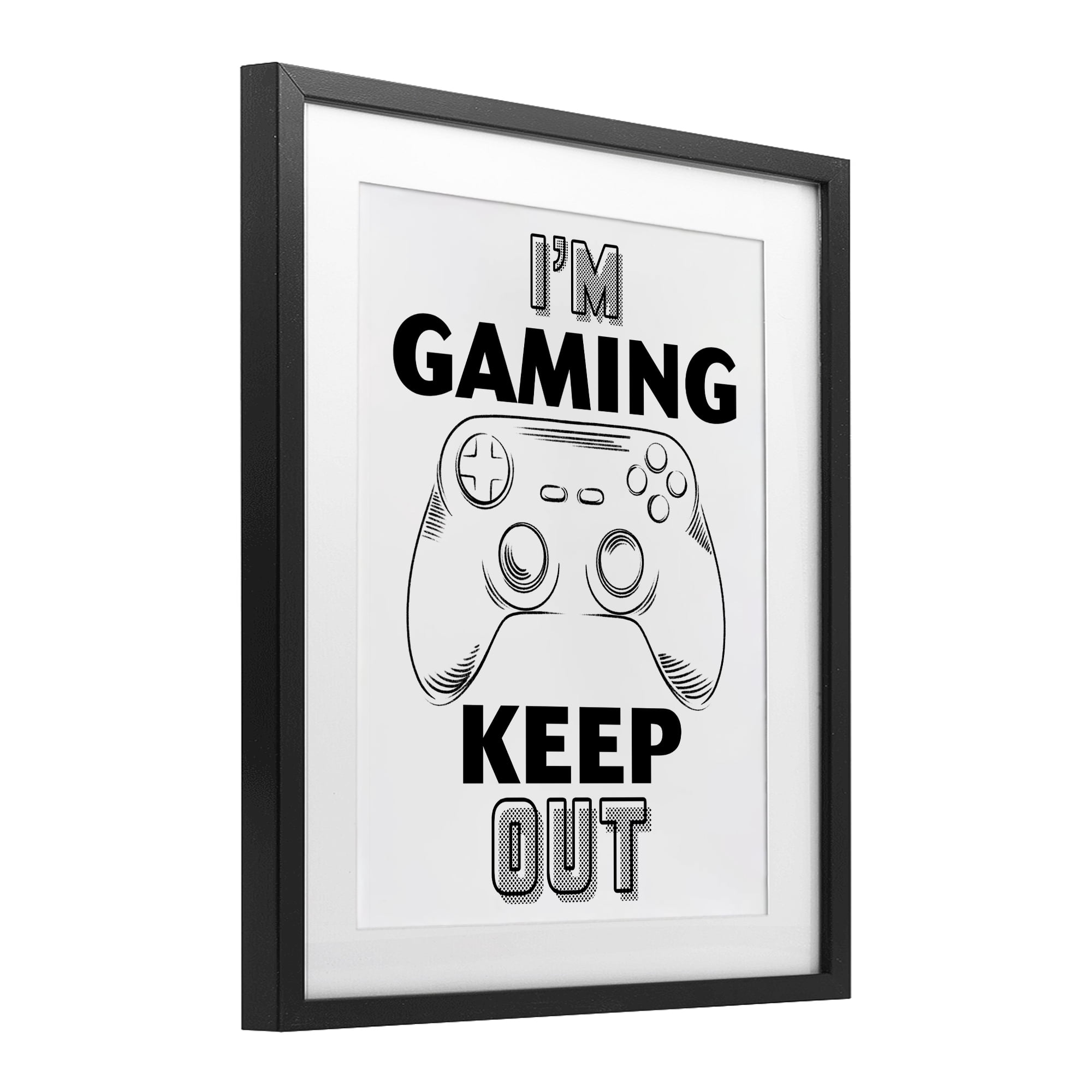 Stupell Industries Gaming Keep Out Black Framed Print Under Glass, design by Marcus Prime