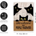 thumbnail image 2 of Black Cat House Flags 28x40 Halloween Garden Flag Cats Welcome People Tolerated Sign Outdoor Flags Double Sided for Outside Farmhouse Porch Yard Decor, 2 of 7