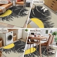 thumbnail image 6 of Yellow Moonlight Area Rug 4'x6', Modern Rustic Rabbits Botanical Washable Non-Slip Rugs, Low Pile Large Carpet for Living Room Bedroom Dining Room Kitchen Office Indoor Mat, 6 of 9