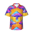 thumbnail image 4 of Nueva camisa hawaiana con estampado de hongos coloridos para hombre, camisas de manga corta, camisas de playa de vacaciones a la moda, blusas florales de calle para mujer y niño, 4 of 5