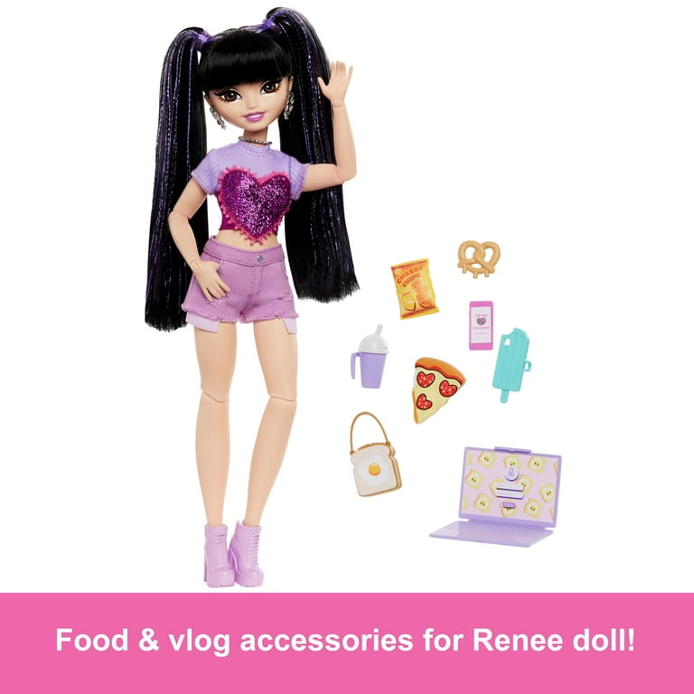 Barbie Dream Besties Playset with Renee Fashion Doll, Long Black