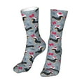 thumbnail image 6 of Gaeub Christmas Hat Dachshund Print Sports Socks,No Heel Casual Mid-Tube Socks,Crew Socks for Women and Man For Trouser, Dress, Business, 6 of 7