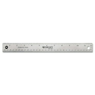 Westcott Stainless Steel Ruler, 12", 0.08 lb., Metric/Imperial, for Office, 1-Count
