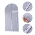thumbnail image 3 of Unique Bargains 3 Pcs Dustproof Transparent Window Garment Bag Purple 47.24"x23.62", 3 of 6