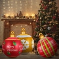 thumbnail image 4 of 3 Pcs 23.6 Inch Giant Christmas PVC Inflatable Decorated Ball Blow up Inflatable Christmas Yard Decorations Outdoor Large Xmas Ornaments Balls for Outside Lawn Yard Holiday Pool Decoration(Null), 4 of 13