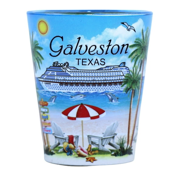 Galveston Texas Cruise Ship In and Out Shot Glass