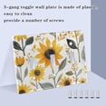 thumbnail image 3 of Yayeee Toggle Light Switch Wall Plate 2-Gang 4.56"x4.48" Decorative Outlet Cover, White Watercolor Sunflowers, 3 of 7