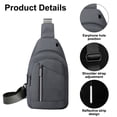 thumbnail image 3 of New chest bag men's waterproof nylon shoulder chest bag - grey, 3 of 5
