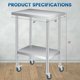thumbnail image 3 of Qinaqin 18 x 24 Inches Resistente Stainless Steel Prep Mesa con Ruedas y Ajustable Undershelf para Commercial Kitchens Restaurants, 3 of 7