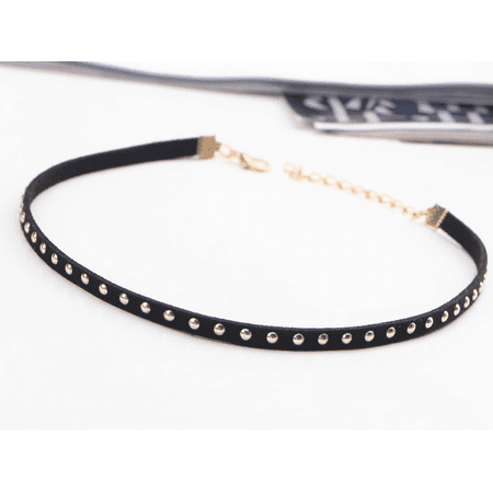 Trendy Flower Strap with Pear Drop Charm Choker Necklace