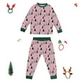 thumbnail image 1 of POINTERTECK Ensemble de Pyjamas Arbre Rose Noël Imprimé Assorti Vert Famille Parent-Enfant, 1 of 6