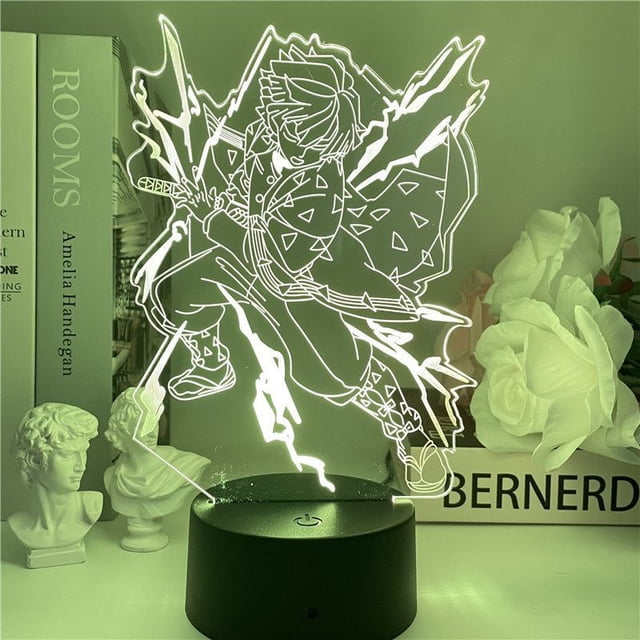 Luz nocturna LED 3D Demons Slayers Agatsumas Zenitsus para niños