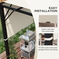 thumbnail image 6 of Patio Umbrellas Outsunny 2 PCS 4 x 18ft Pergola Canopy Replacement, UV Protection Pergola Shade Cover, Easy to Install for 10 x 11.8ft Pergola, Khaki,Outdoor Umbrellas, 6 of 9