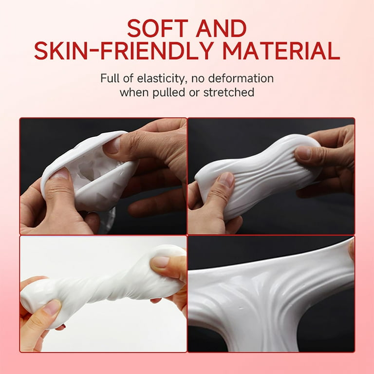 Male Masturbators Cup Bulge Texture Tunnel Sex Toys Male Masturbator Adult  Toys for Men-White