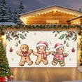 thumbnail image 2 of Fsddascl 6 x 13 Ft Christmas Garage Door Cover, Christmas Gingerbread Large Garage Door Banner, Xmas Balls Snowflake Rustic Hanging Garage Mural Background for Indoor Outdoor Xmas Party Supplies, 2 of 9