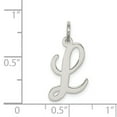 thumbnail image 4 of FB Jewels Sterling Silver Rhodium-plated Medium Script Initial L Charm, 4 of 4