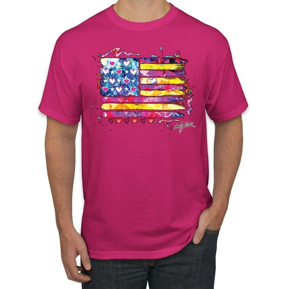 Wild Bobby, Colorful Neon Flag, Streetwear, Men Graphic Tee, Fuschia, 5XL
