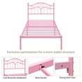 thumbnail image 6 of Yoneston Twin Kids Metal Platform Bed Frame with Vintage Headboard, Sturdy Steel Slat Mattress Foundation with 11" Under-Bed Storage, Pink, 6 of 9