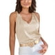 thumbnail image 1 of Mujer Satén de seda Tank Top Cuello en V Casual Color puro Satén de seda Camisola básica Camisa sin mangas, 1 of 8