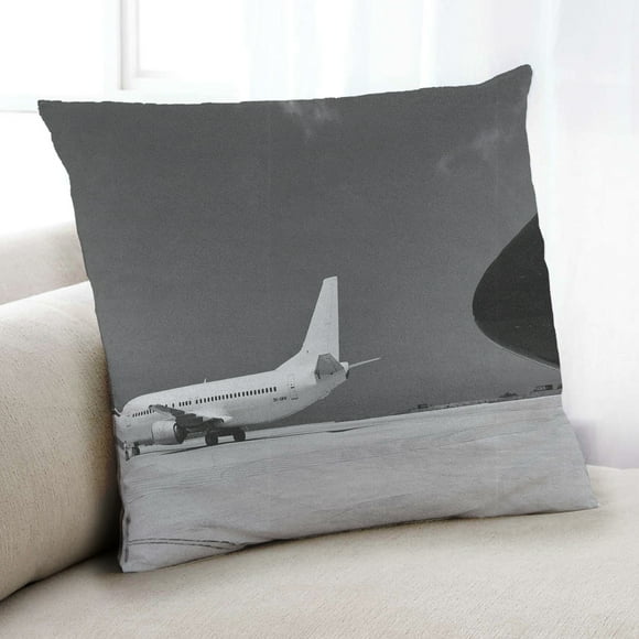 Ahgly Company Transportation Airplane Indoor Throw Pillow, 18 inch by 18 inch
