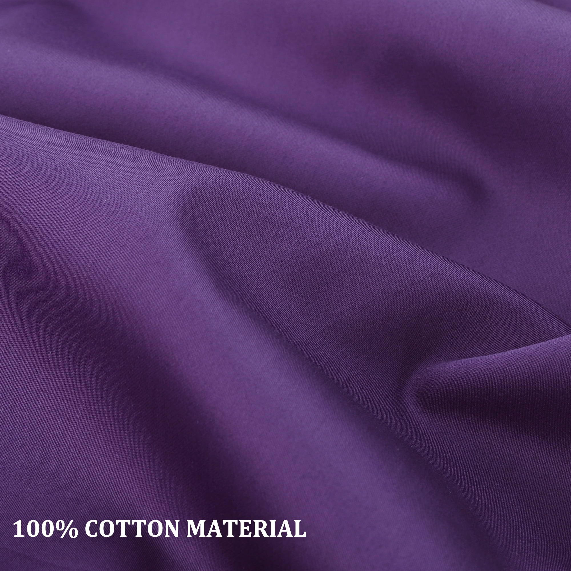 Unique Bargains Cotton Zipper Closure Pillowcase Set of 2 Grape Standard