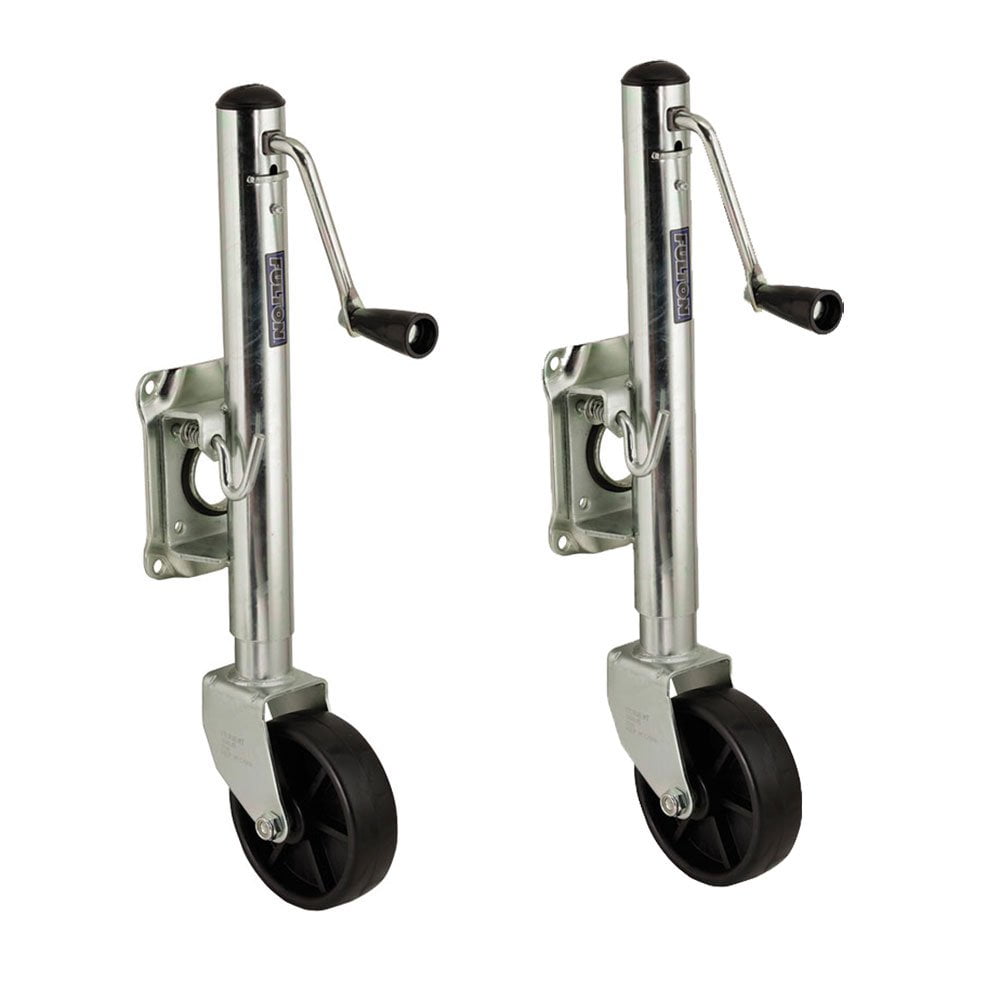 Fulton Bolt On 1200 Lb Marine Swivel Single Wheel Trailer Tongue Jack (2 Pack)