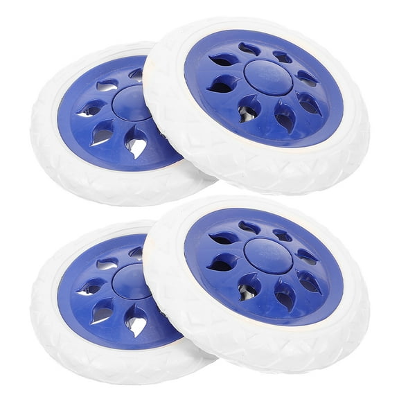 WEUVEB Replacement Rubber Wheels for Rolling Shopping Cart Casters, 4-Pack