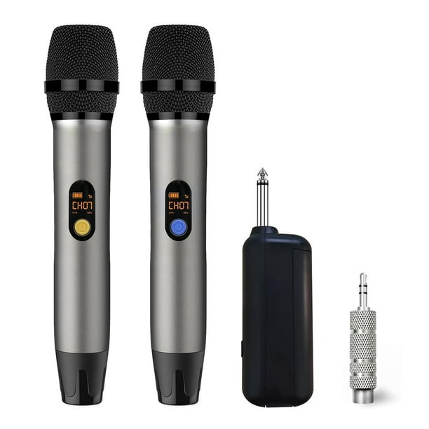 Micrófono Inalámbrico UHF de Mano Dinámico Profesional para Karaoke, Canto, Iglesia y Discursos