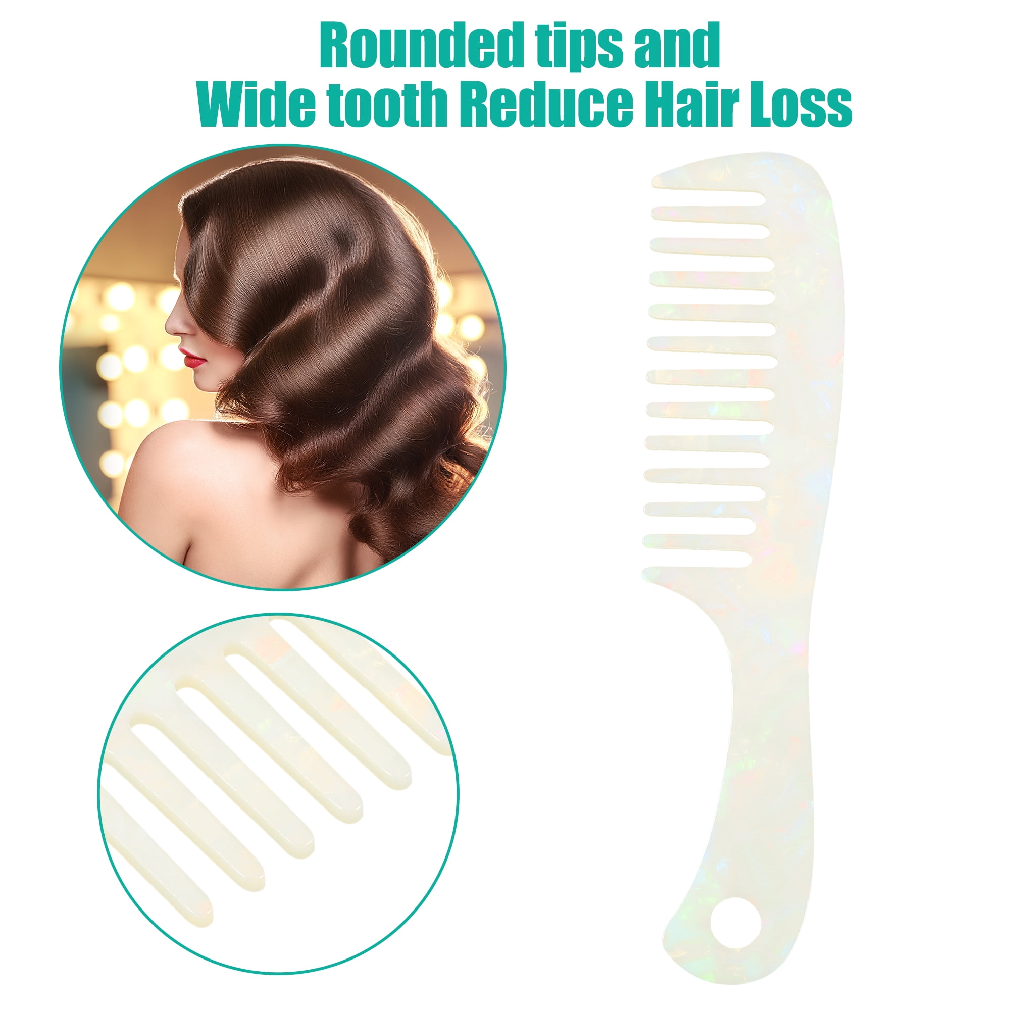 Unique Bargains 1 Pc Hair Comb Wide Tooth Hair Supplies for Wet and Dry Multicolor