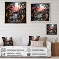 thumbnail image 4 of Designart "Port Harbor Euphony Papercut I" Port Landscape Floater Framed Canvas Print, 4 of 7