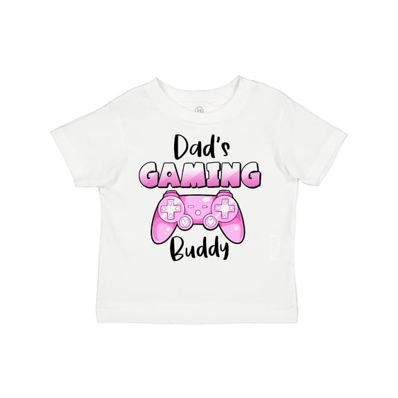 Inktastic Dad's Gaming Buddy- Pink Controller Boys or Girls Toddler T-Shirt