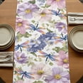 thumbnail image 5 of Table Runners 72 Inches Long Dress Scarves, Spring Flowers Farmhouse Kitchen Table Runner, Coffee Tablerunners, Watercolor Floral Dragonflies Vintage 14x72 Inch, 5 of 9