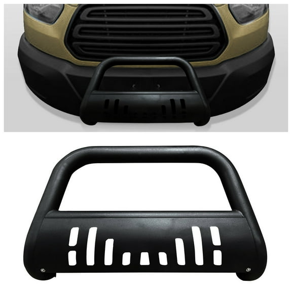 Kojem Steel Bull Bar Compatible with 2015-2021 Ford Transit-150 Black Bumper Skid Plate Crash Bar Powder Coated
