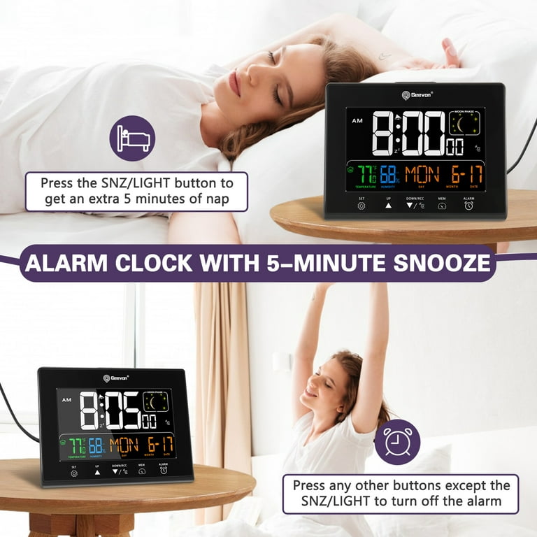 Geevon Digital Atomic Alarm Clock, Black photo 5