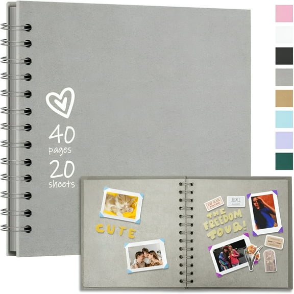 CCOCC 10 x 10 Inch DIY Scrapbook Album 40 Pages Hardcover Kraft Paper Scrap Book Photo Albums Memory Book for Wedding and Anniversary Family