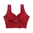 thumbnail image 6 of Bigersell Womens Bra and Panty Sets Front Buckle Push up up Breast Milk Sleep Lace No Underwire Bra Short Size Lounge Bra, Style 617, Red 38B, 6 of 7