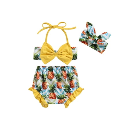 

Sunisery Toddler Infant Baby Girl Two Piece Swimsuit Cute Donut Print Ruffles One Shoulder Bathing Suit