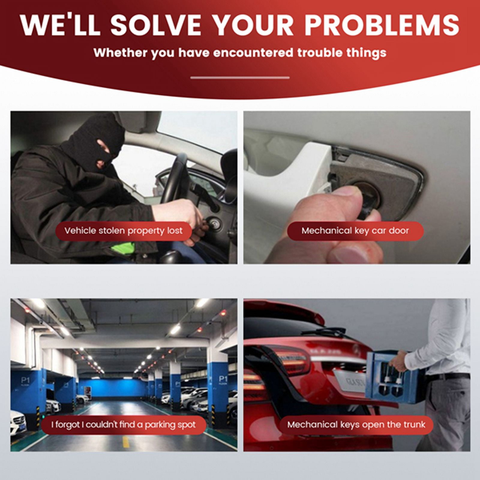 Universal One-Way Car Anti-Theft Device Sound and Light Alarm Remote Car Anti-Theft Alarm Protection System