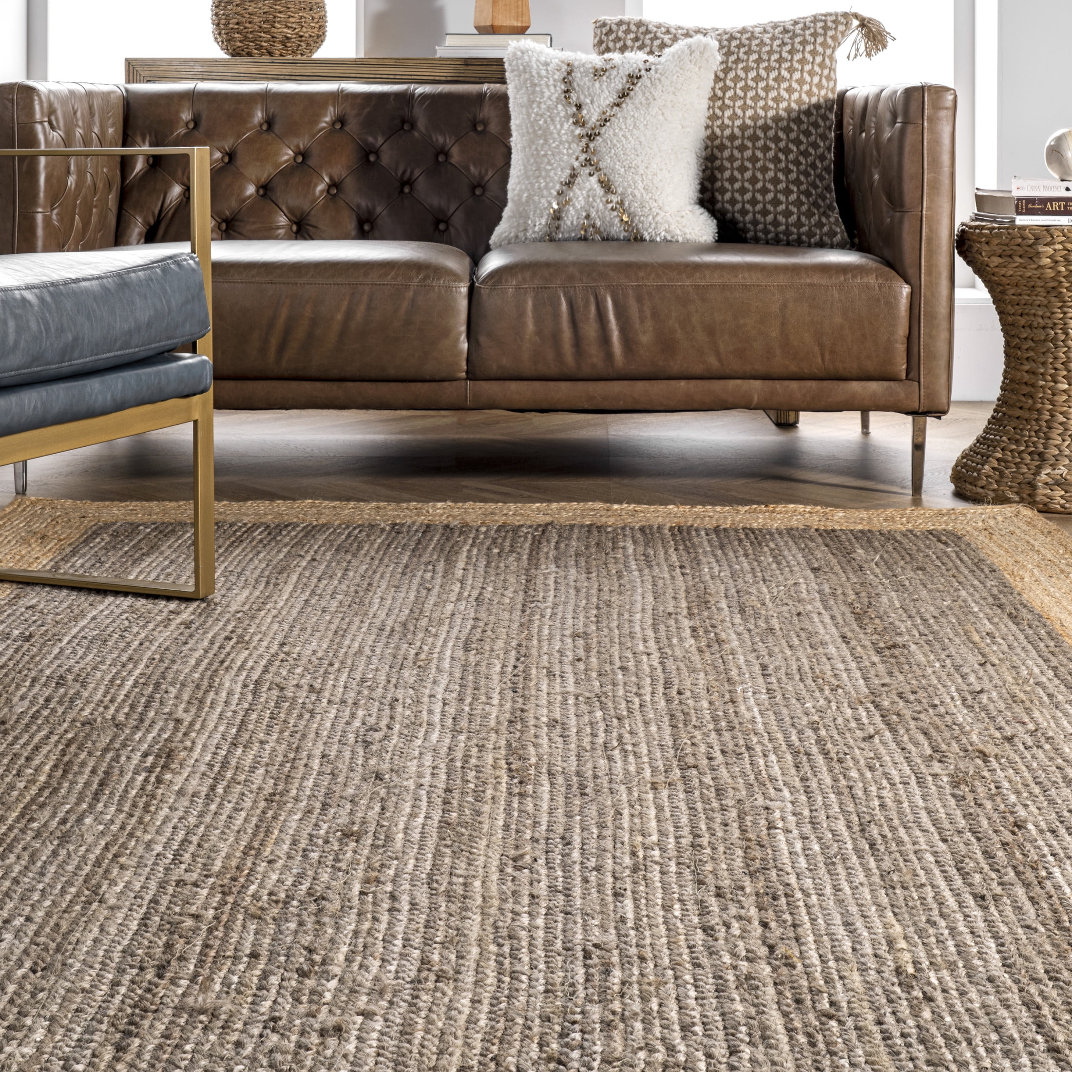 nuLOOM Eleonora Casual Jute Area Rug, 6', Round, Eleonora Grey