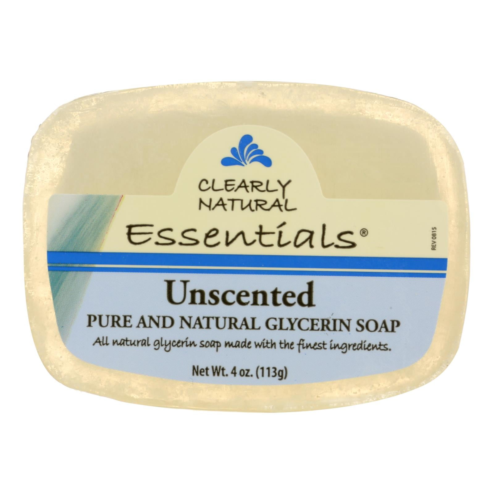 Clearly Natural Essentials Glycerin Bar Soap Unscented  4-Ounces