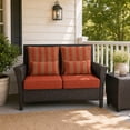 thumbnail image 4 of BPS 22x24x5 inch Outdoor Deep Seat Cushion, Water-Resistant Patio Furniture Cushions for Outdoor Chairs, Sofa, Couch, 2-Piece, Red Striped, 4 of 9