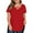 Red, variant on JYLFC Plus Size Shirts for Women Criss Cross Neck Long Sleeve T-Shirts, Black 3XL