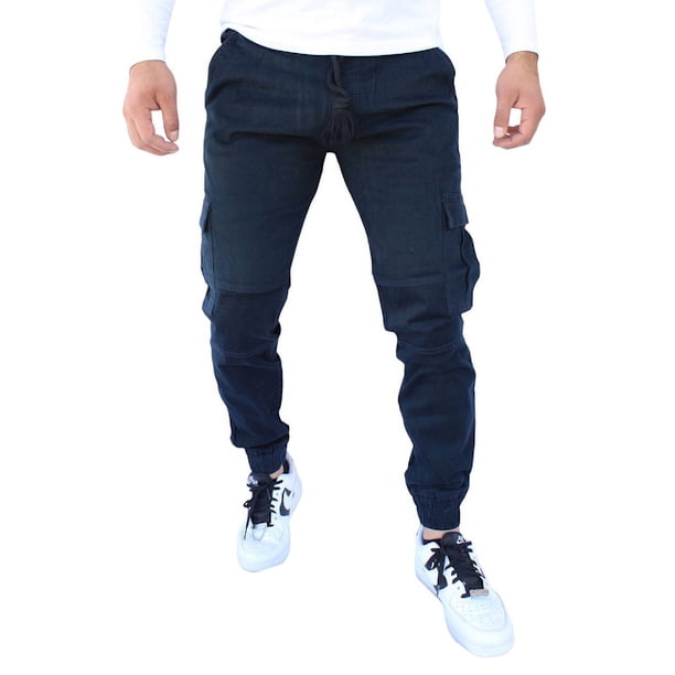 Jogger cargo de gabardina stretch John Silver Corte skinny color azul petróleo