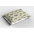 thumbnail image 2 of Ambesonne Palm Tree Pillow Sham 2 Pack, Vintage Tropical, 26"x20", Pale Khaki and Dark Grey, 2 of 3