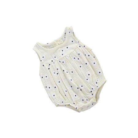 

Summer Newborn Baby Girls Clothes Sleeveless Romper Flower Print Cotton Jumpsuit